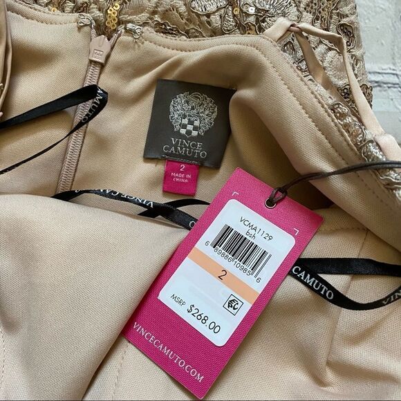 Vince Camuto Blush Lace & Sequin Full Length Dress - Picture 5 of 5